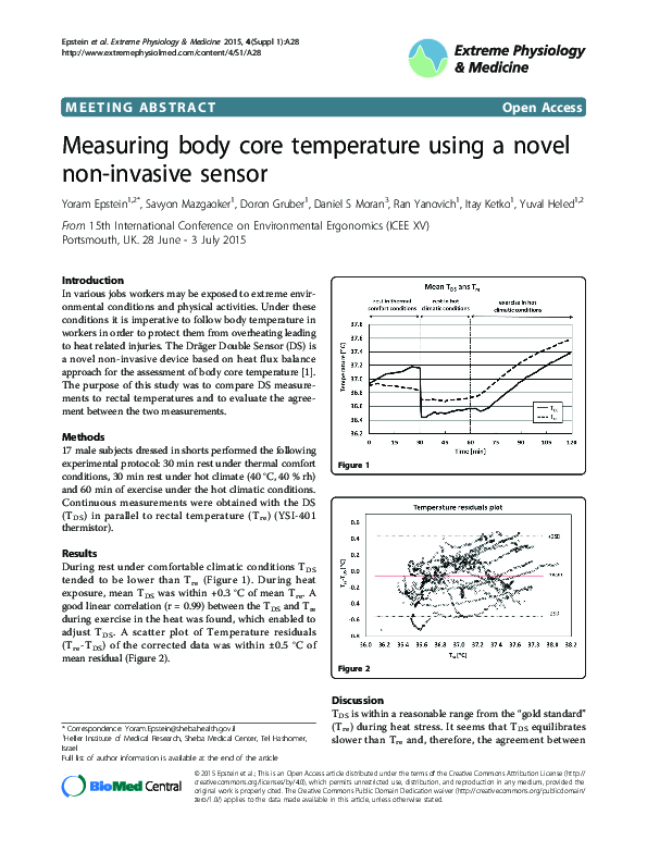 (PDF) Measuring body core temperature using a novel non-invasive sensor