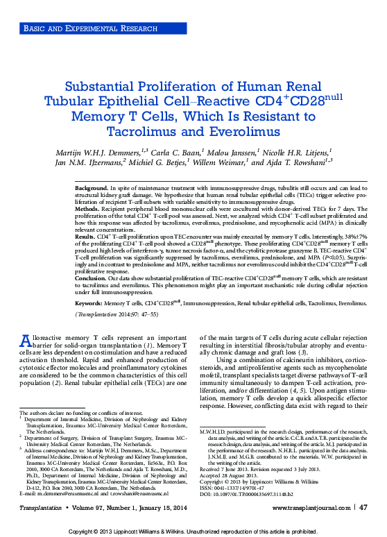 (PDF) Substantial Proliferation of Human Renal Tubular Epithelial Cell ...