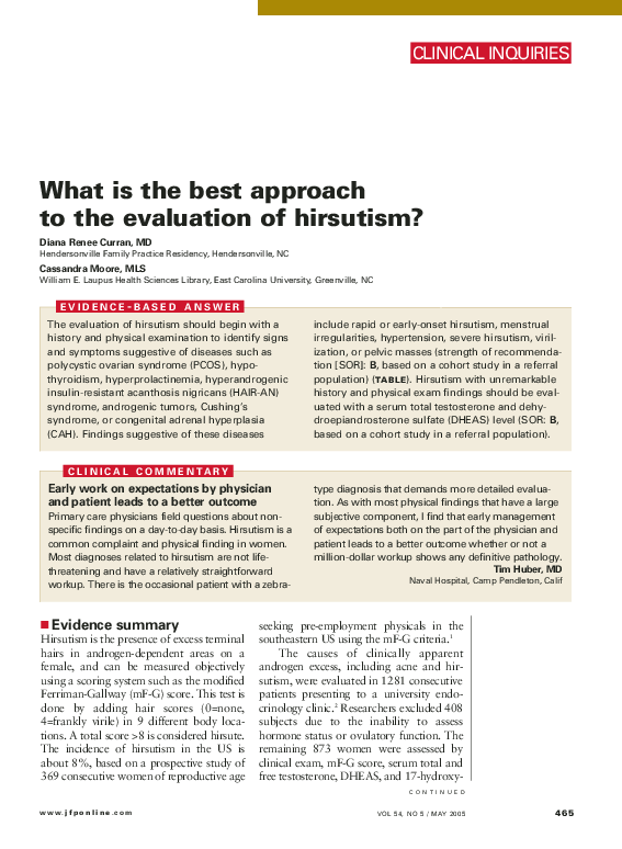 (PDF) Clinical inquiries. What is the best approach to the evaluation ...