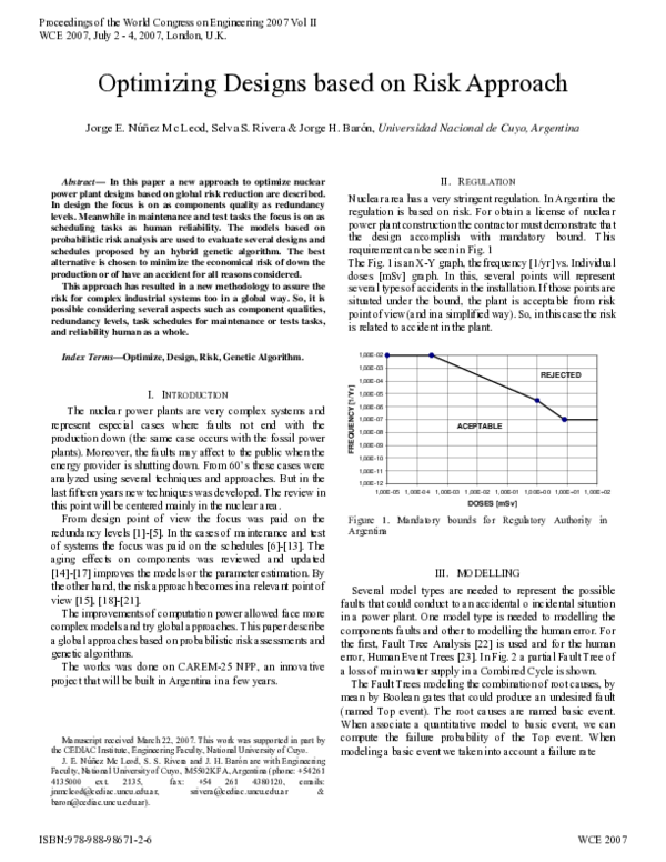(PDF) Optimizing Designs based on Risk Approach