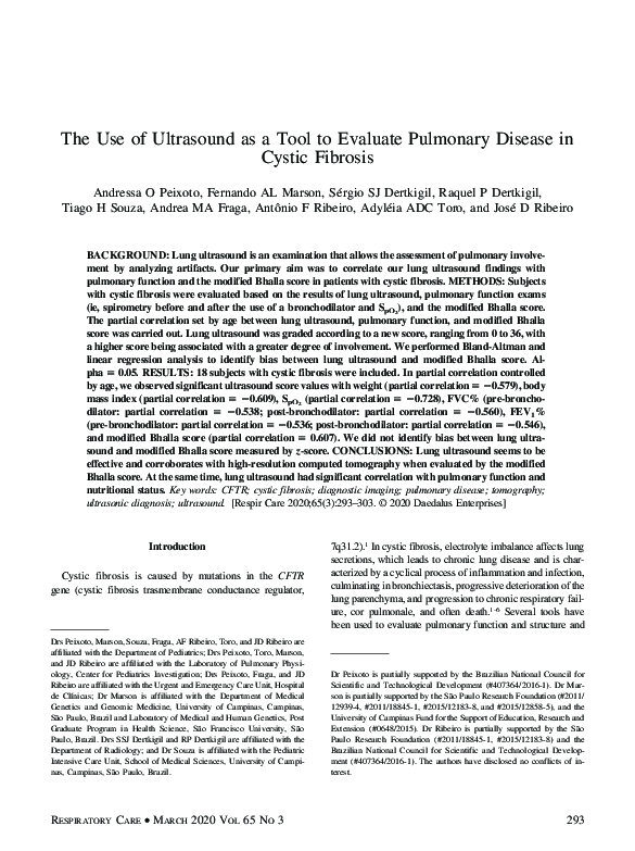 (PDF) The Use of Ultrasound as a Tool to Evaluate Pulmonary Disease in ...
