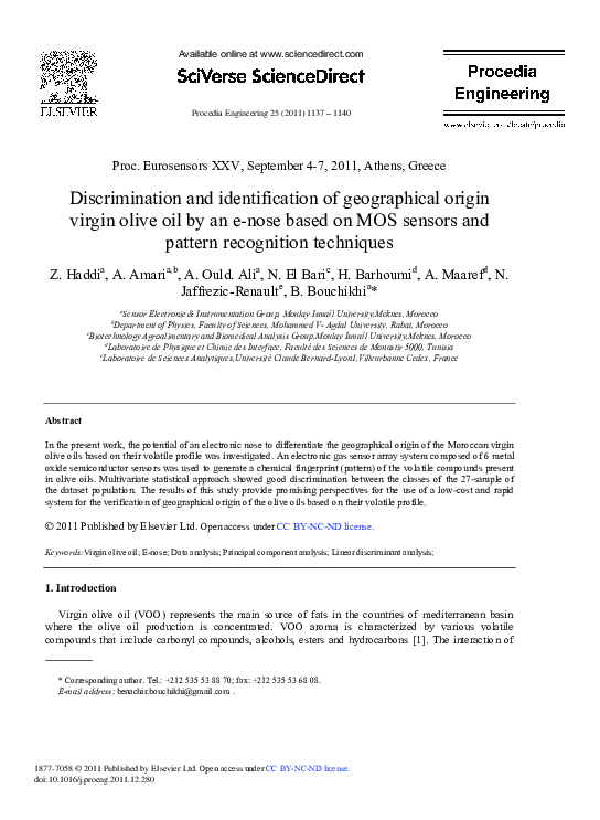 (PDF) Discrimination and identification of geographical origin virgin ...