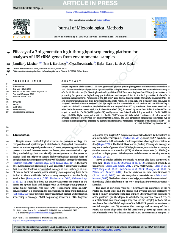(PDF) Efficacy of a 3rd generation high-throughput sequencing platform ...