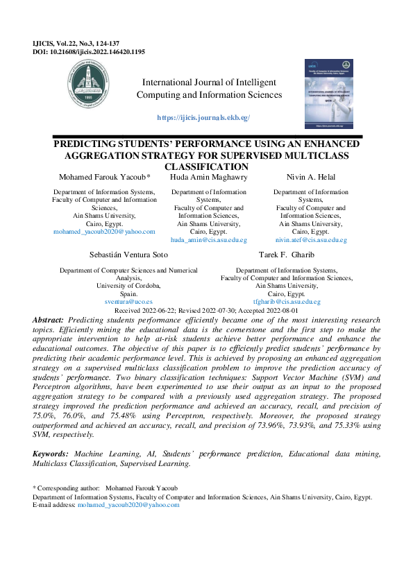 (PDF) Predicting Students’ Performance Using an Enhanced Aggregation ...