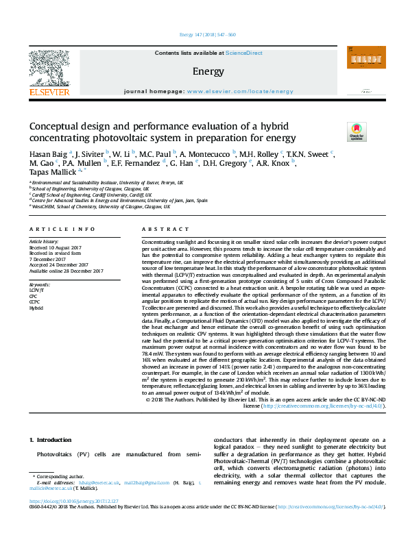 (PDF) Conceptual design and performance evaluation of a hybrid ...