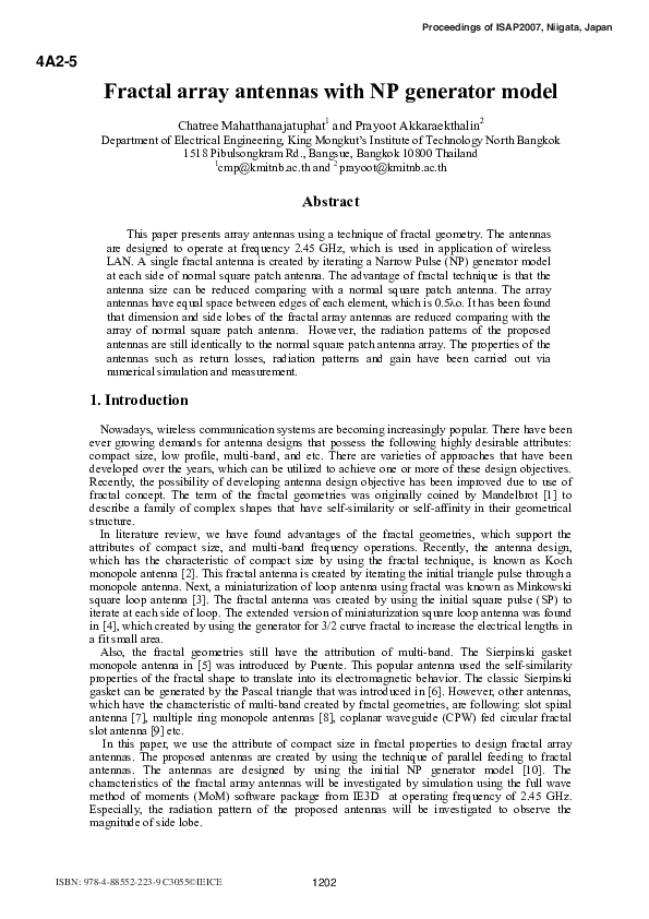 (PDF) Fractal Array Antennas with NP Generator Model