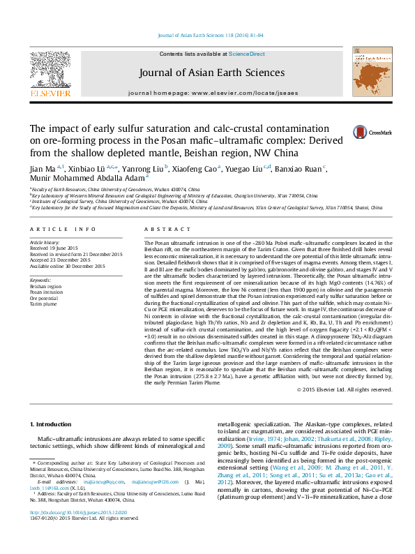 PDF) The impact of early sulfur saturation and calc-crustal