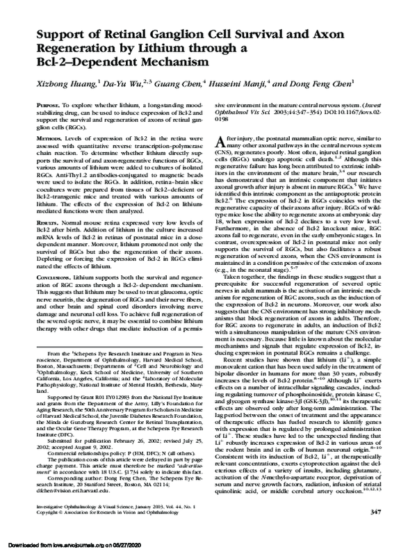 (PDF) Support of Retinal Ganglion Cell Survival and Axon Regeneration ...