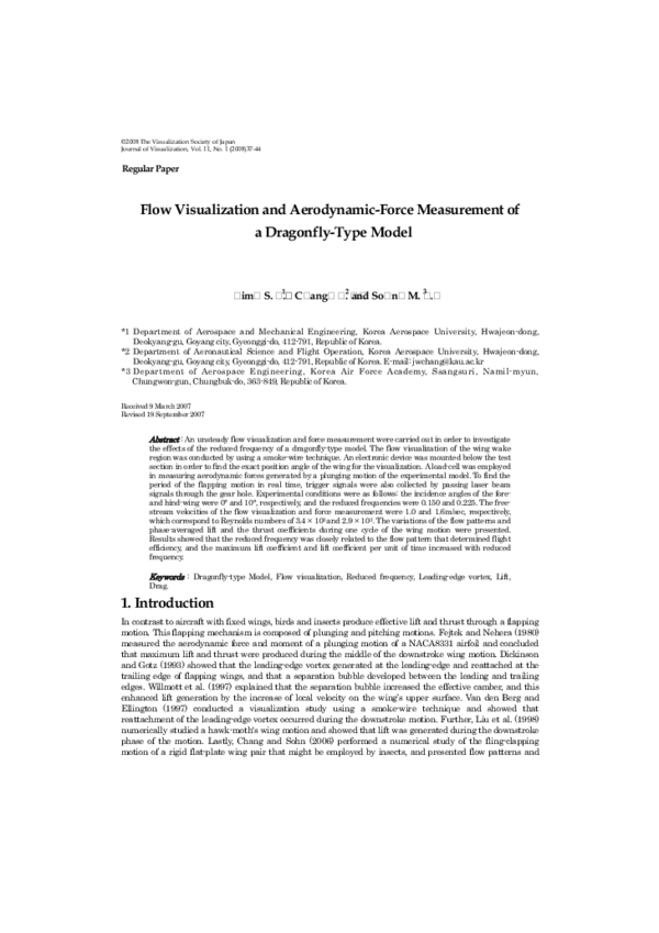 (PDF) Flow visualization and aerodynamic-force measurement of a ...