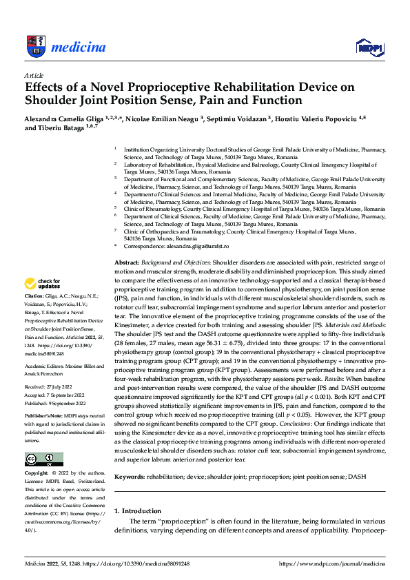 (PDF) Effects of a Novel Proprioceptive Rehabilitation Device on ...