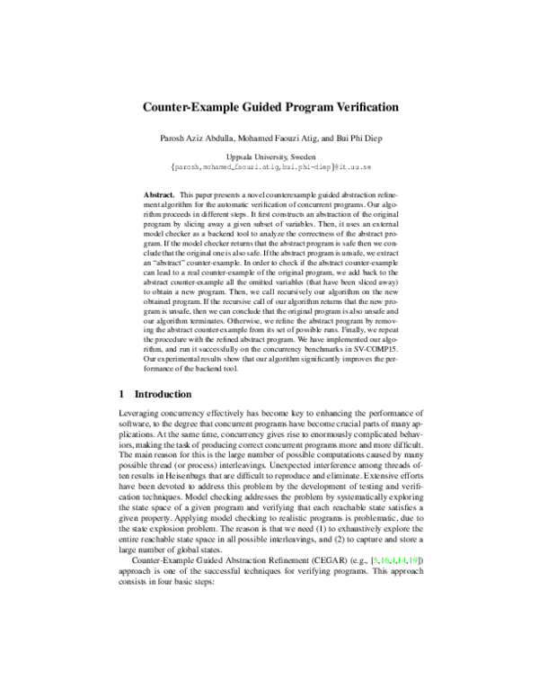 (PDF) Counter-Example Guided Program Verification