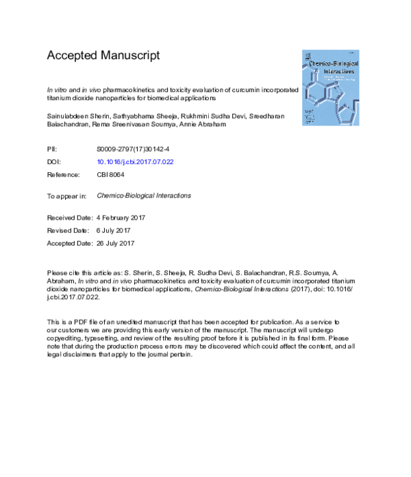 (PDF) In vitro and in vivo pharmacokinetics and toxicity evaluation of ...