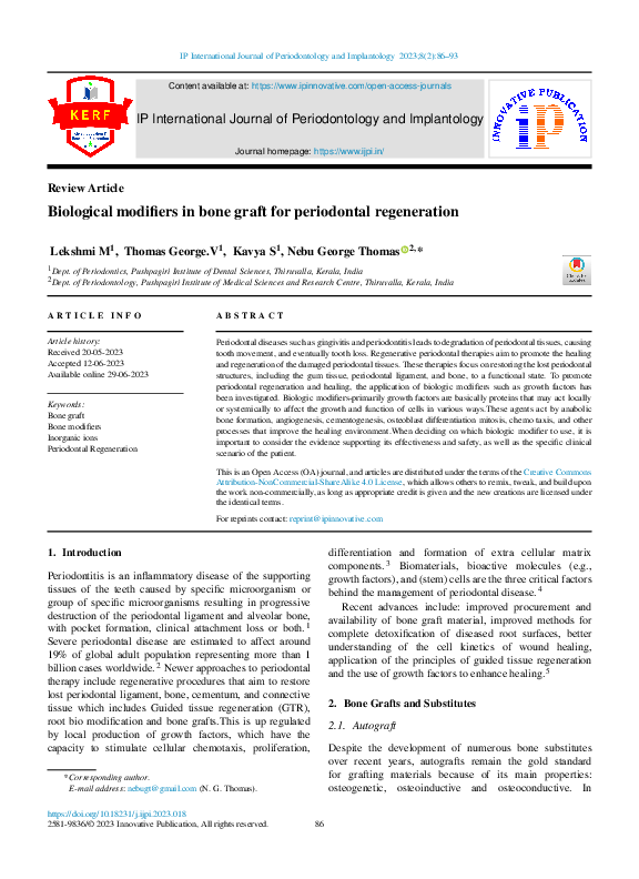 (PDF) Biological modifiers in bone graft for periodontal regeneration