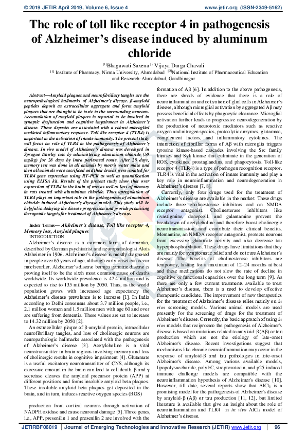 (PDF) The role of toll like receptor 4 in pathogenesis of Alzheimer’s ...