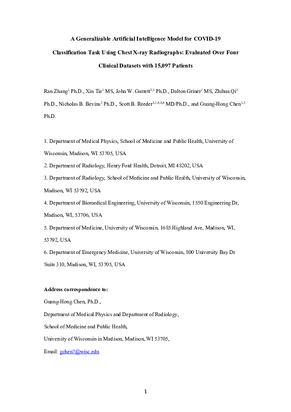(PDF) A Generalizable Artificial Intelligence Model for COVID-19 ...