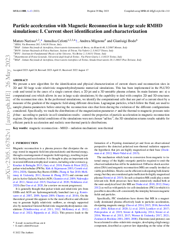 (PDF) Particle acceleration with Magnetic Reconnection in large scale ...
