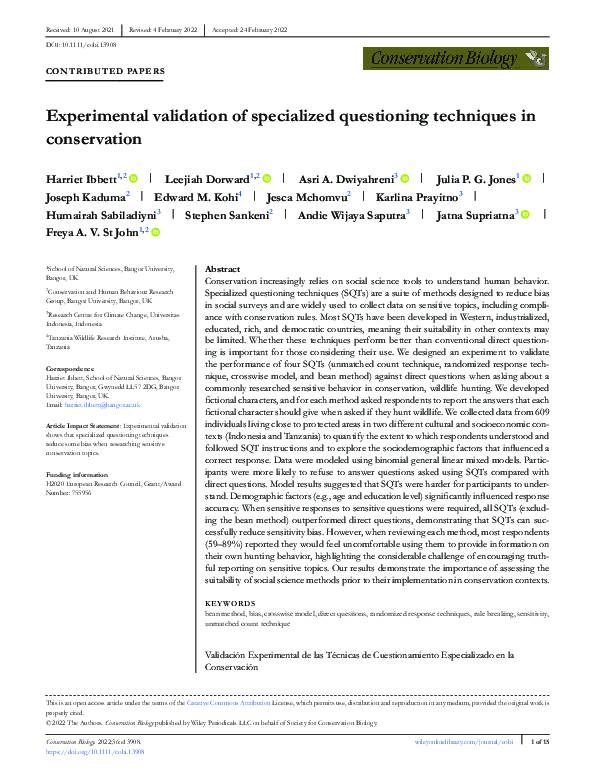 (PDF) Experimental validation of specialized questioning techniques in ...
