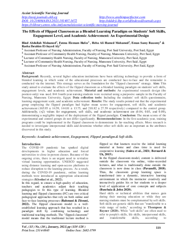 (PDF) The Effects of Flipped Classroom as a Blended Learning Paradigm ...