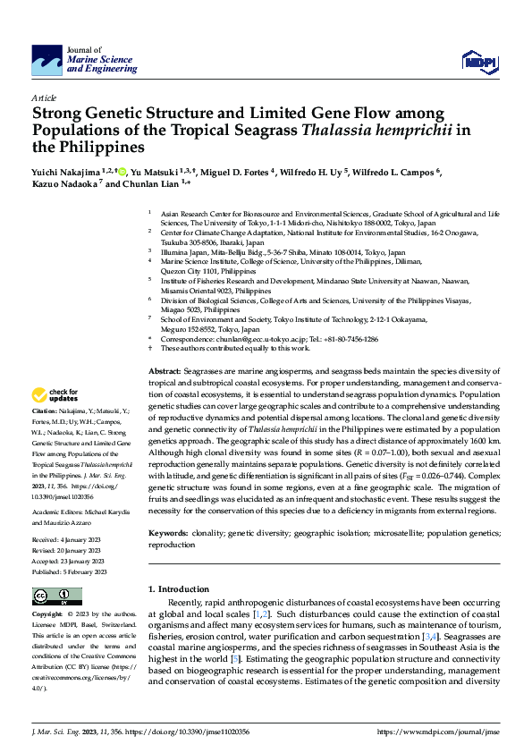 (PDF) Strong Genetic Structure and Limited Gene Flow among Populations ...