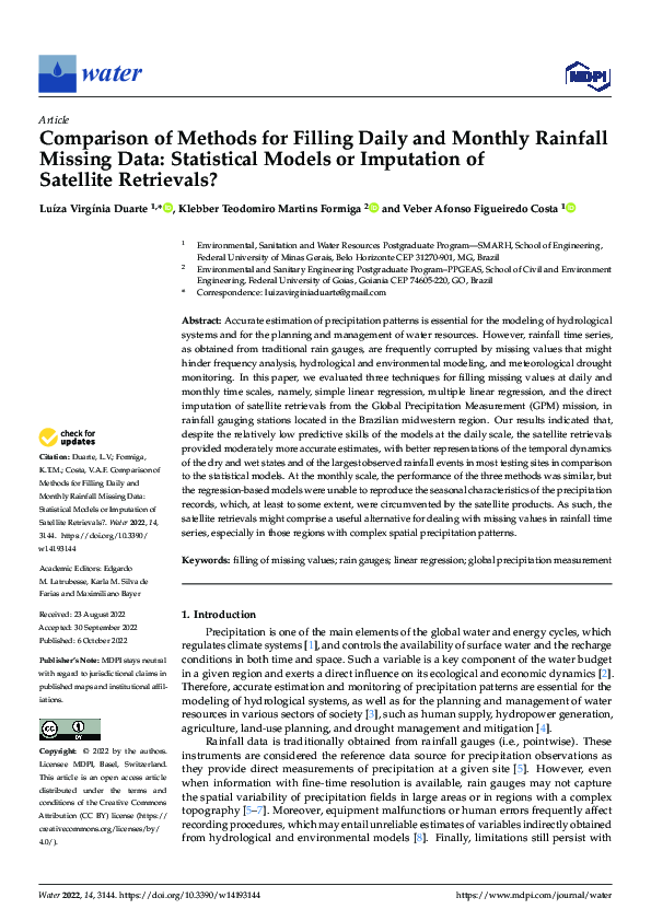 (PDF) Comparison of Methods for Filling Daily and Monthly Rainfall ...