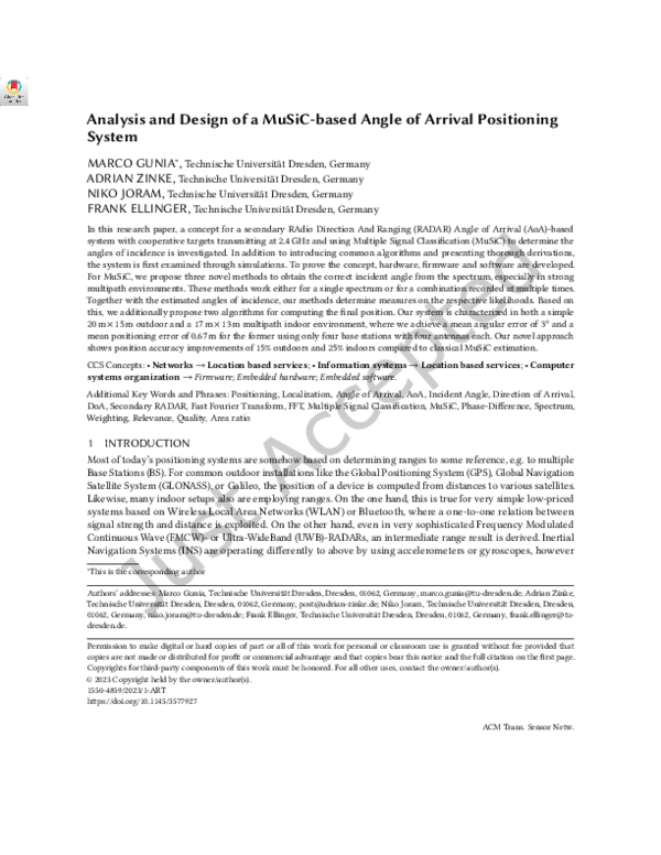 (PDF) Analysis and Design of a MuSiC-Based Angle of Arrival Positioning ...