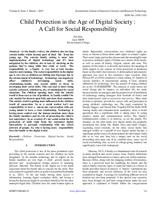 (PDF) Child Protection in the Age of Digital Society : A Call for ...