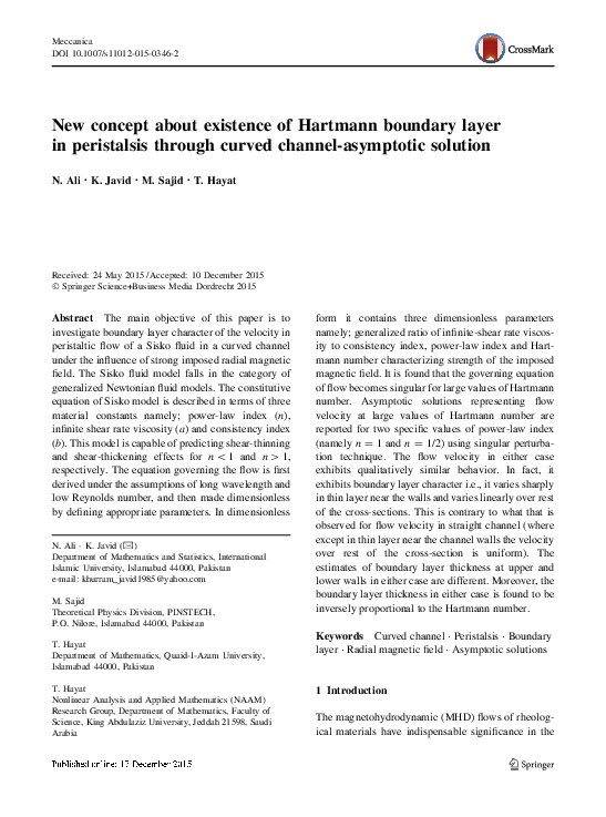 (PDF) New concept about existence of Hartmann boundary layer in ...