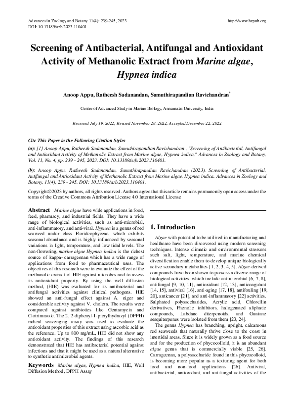 (PDF) Screening of Antibacterial, Antifungal and Antioxidant Activity ...