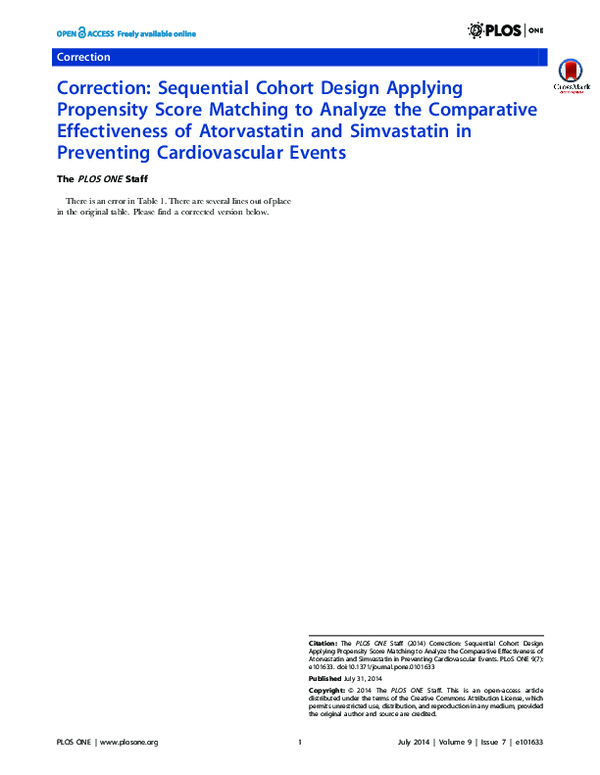 (PDF) Correction: Sequential Cohort Design Applying Propensity Score ...