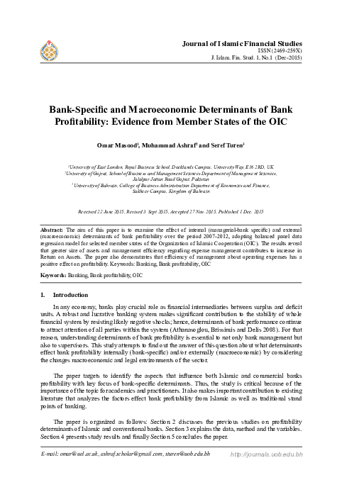 (PDF) and Macroeconomic Determinants of Bank Profitability: Evidence ...