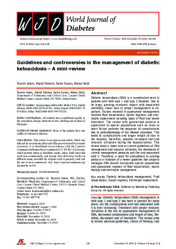 (PDF) Guidelines and controversies in the management of diabetic ...