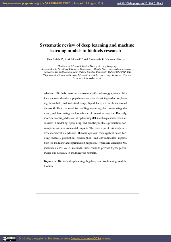 (PDF) Systematic Review of Deep Learning and Machine Learning Models in ...