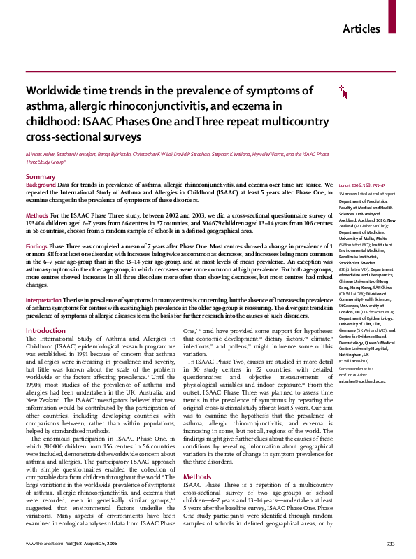 (PDF) Worldwide time trends in the prevalence of symptoms of asthma ...