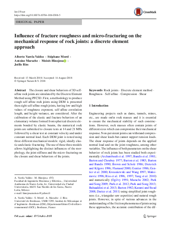 (PDF) Influence of fracture roughness and micro-fracturing on the ...