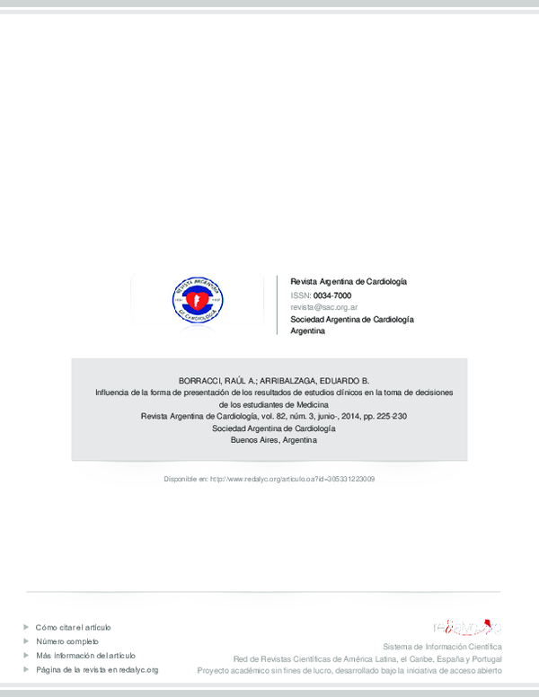 (PDF) Influencia de la forma de presentación de los resultados de ...