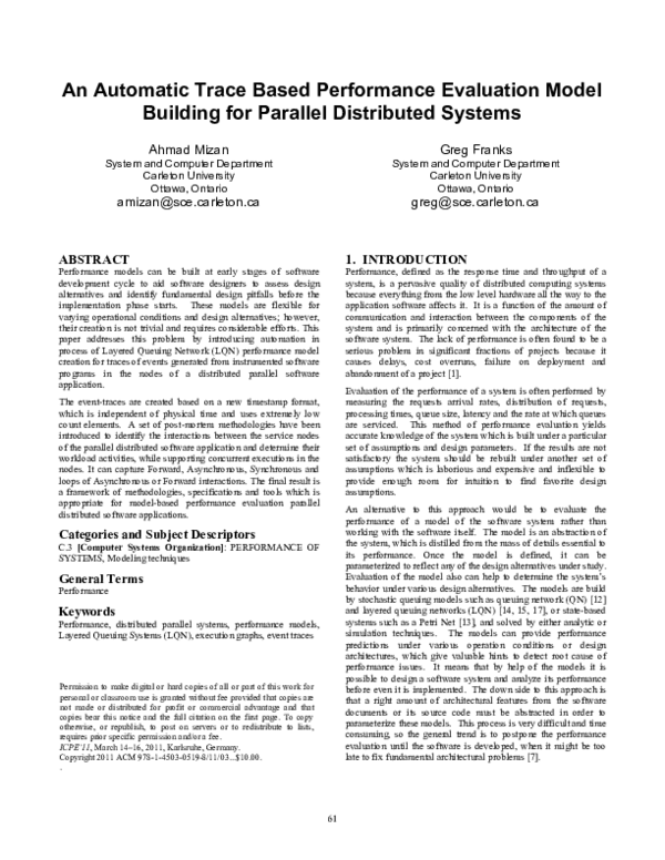 (PDF) An automatic trace based performance evaluation model building ...