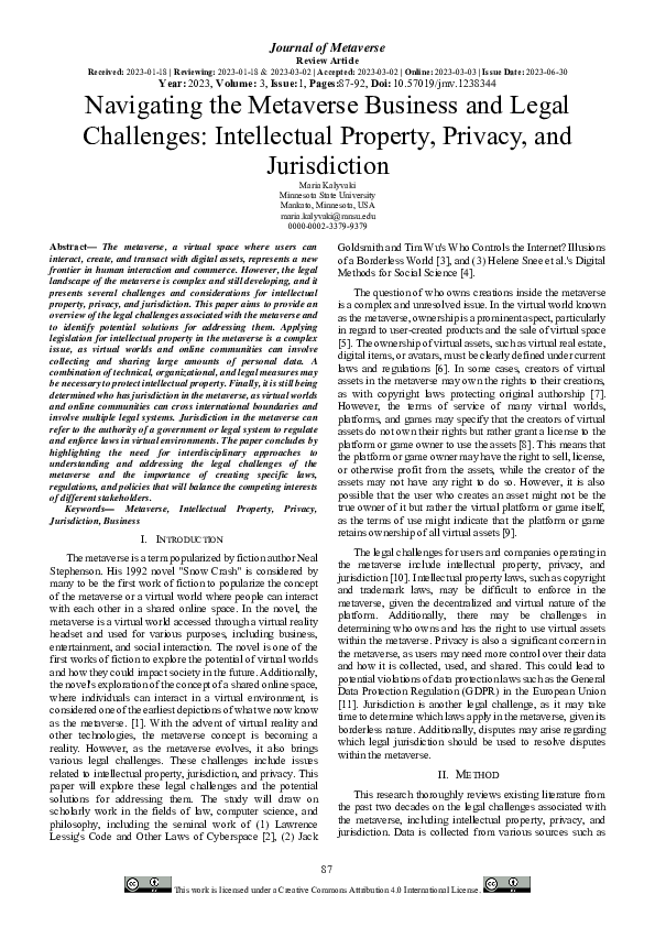 (PDF) Navigating the Metaverse Business and Legal Challenges ...