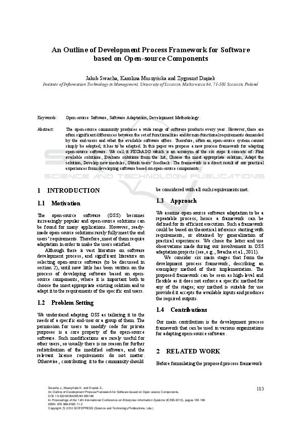(PDF) An Outline of Development Process Framework for Software based on ...