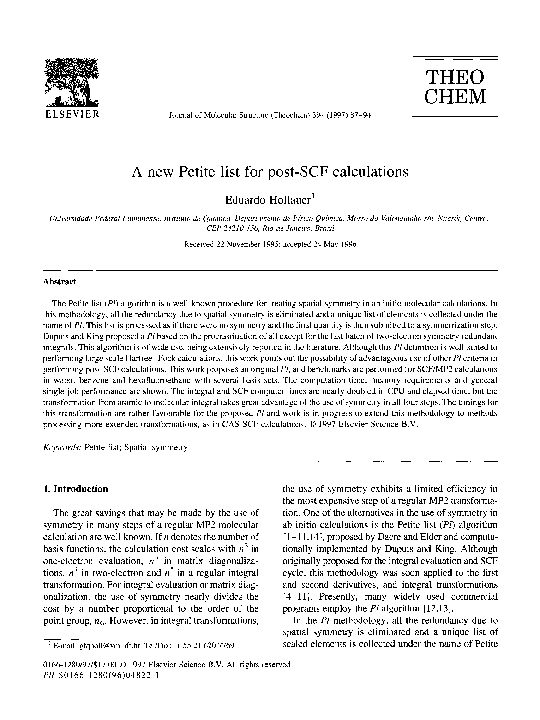 (PDF) A new petite list for post-SCF calculations