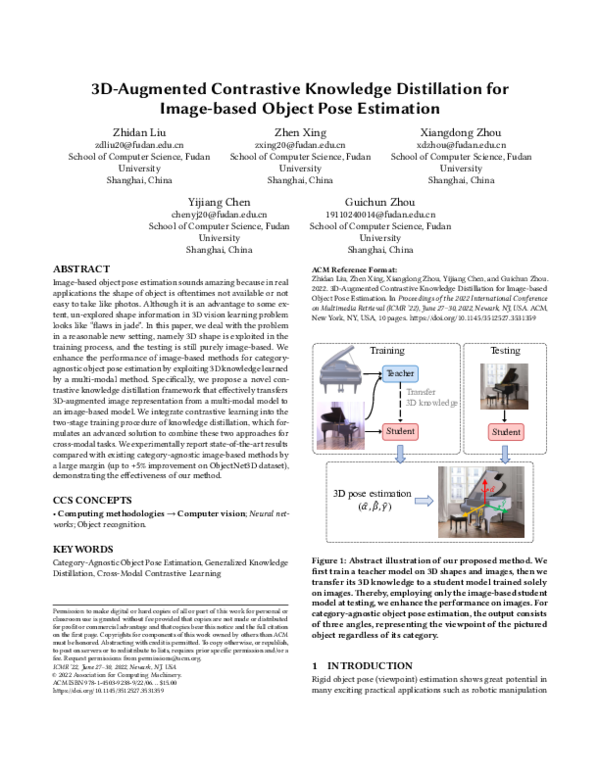 (PDF) 3D-Augmented Contrastive Knowledge Distillation for Image-based ...