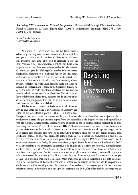 (PDF) Revisiting EFL Assessment : Critical Perspectives