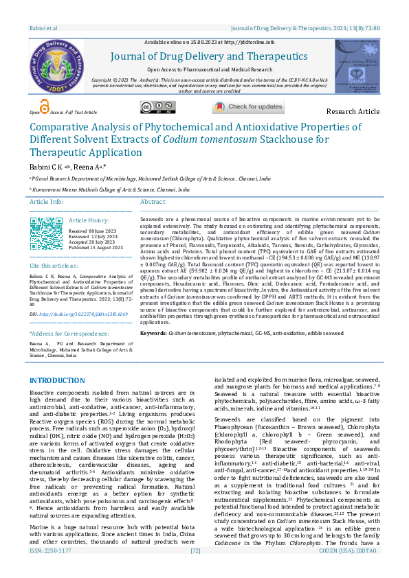 (PDF) Comparative Analysis of Phytochemical and Antioxidative ...