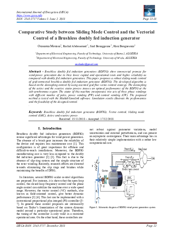 (PDF) Comparative Study between Sliding Mode Control and the Vectorial ...