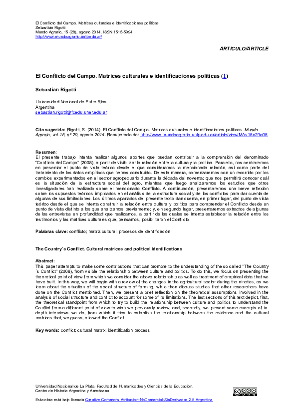 (PDF) El conflicto del campo