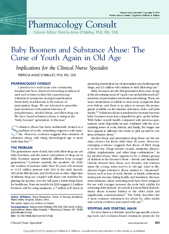 (PDF) Baby Boomers and Substance Abuse