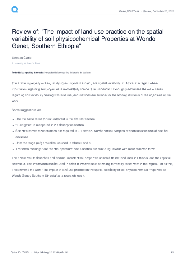 (PDF) Review of: "The impact of land use practice on the spatial ...