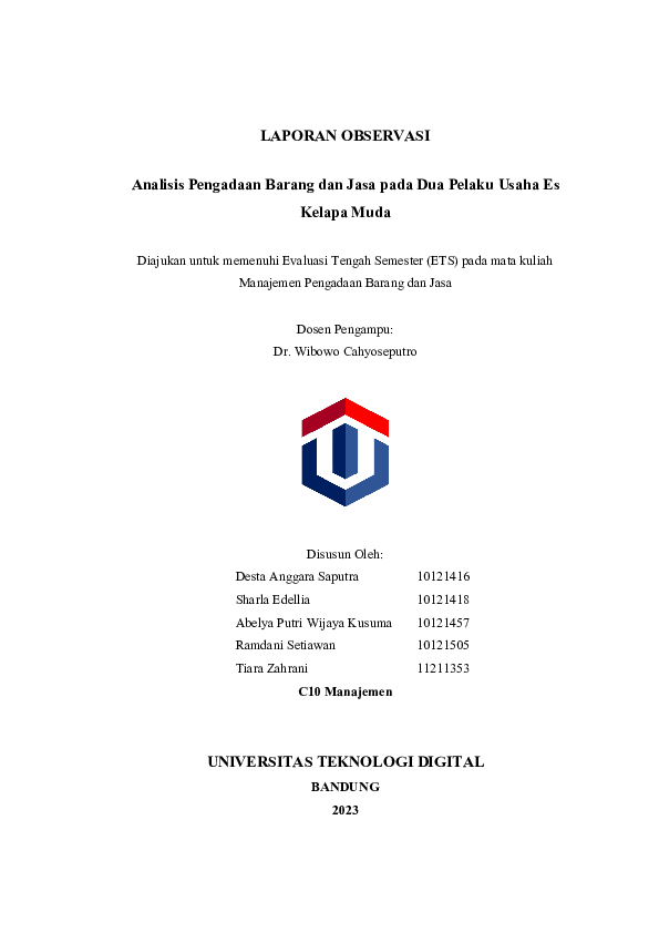 (PDF) Laporan Observasi Pengadaan Barang dan Jasa