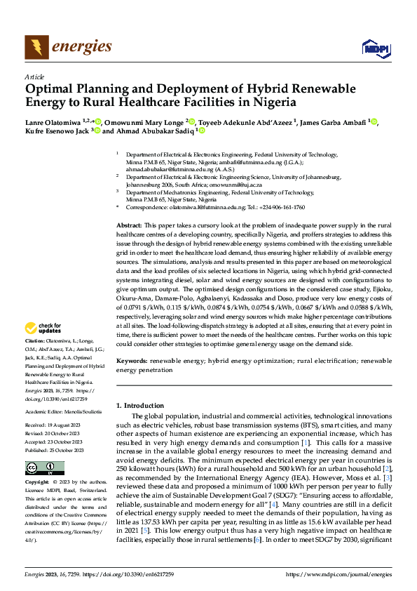 (PDF) Optimal Planning and Deployment of Hybrid Renewable Energy to ...