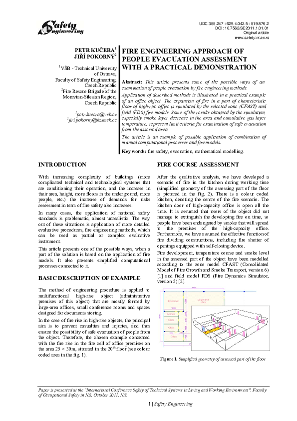 (PDF) Fire Engineering Approach of People Evacuation Assessment With a ...