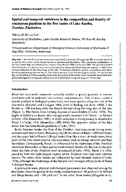 (PDF) Spatial and temporal variations in the composition and density of ...